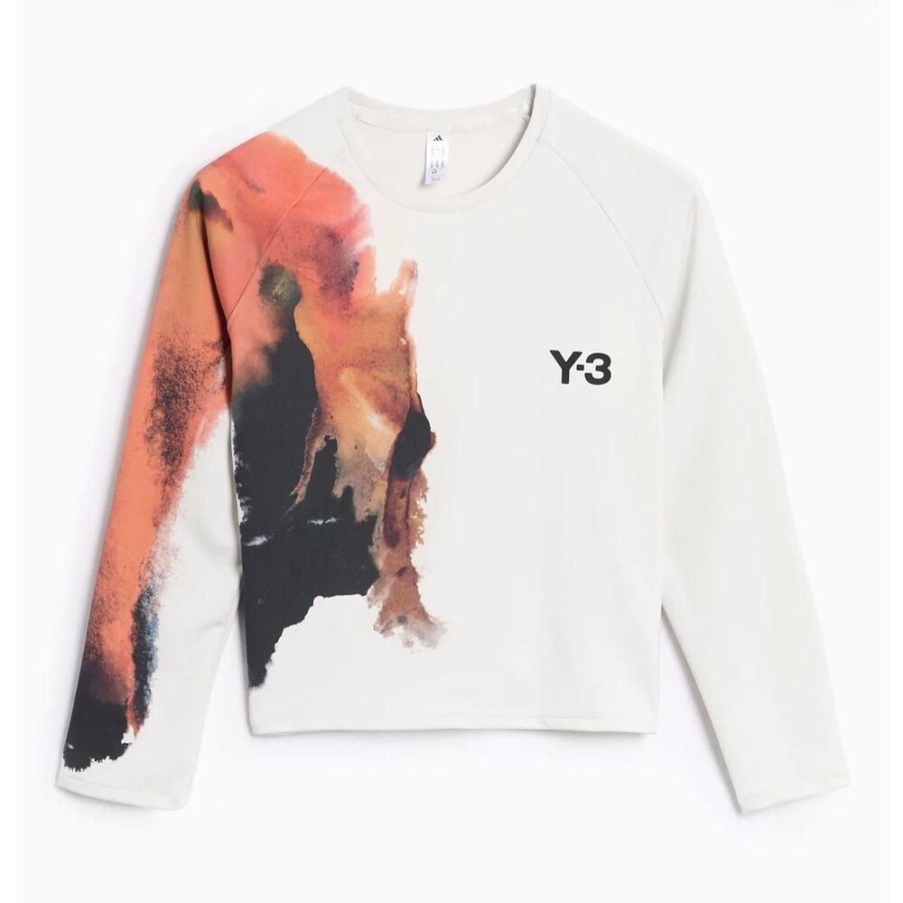 Y-3 Women's White and Cream Crop-top